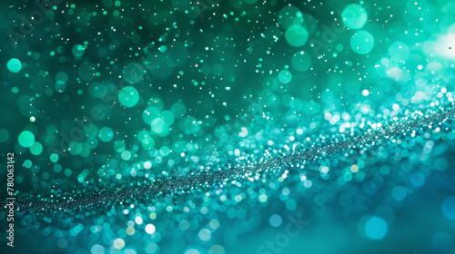 Abstract turquoise bokeh lights background