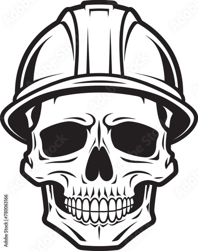 Skull Scaffold: Vector Logo Design for Construction Sites Hard Hat Protector: Iconic Skull in Construction Helmet Graphics