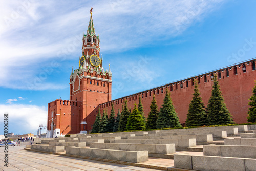 Spasskaya tower of Moscow Kremlin on Red square, Russia