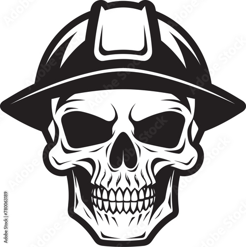 Scaffold Skull Sentry: Worker Emblem Design Skull Safety Sentinel: Construction Helmet Vector Logo