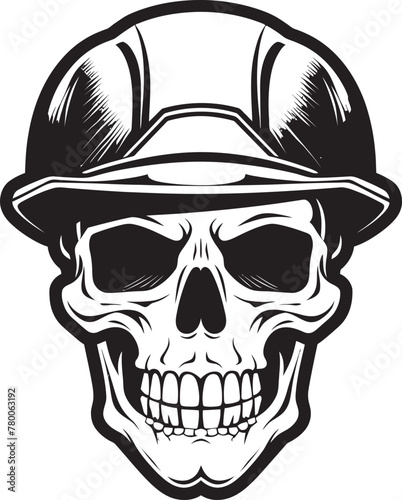 Skull Safety Sentinel: Construction Helmet Vector Logo Hardhat Safety Skull: Iconic Worker Emblem Design