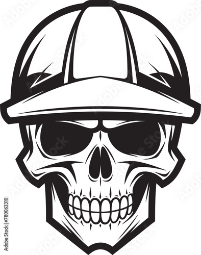 Scaffold Skull Sentry: Worker Emblem Design Skull Safety Sentinel: Construction Helmet Vector Logo