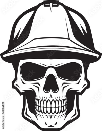 Hard Hat Sentry: Vector Logo Design for Construction Professionals Construction Protector: Iconic Skull in Helmet Graphics
