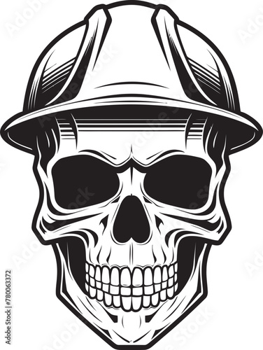 Safety Sentry: Construction Helmet Vector Emblem Skullcraft: Construction Worker Helmet Icon