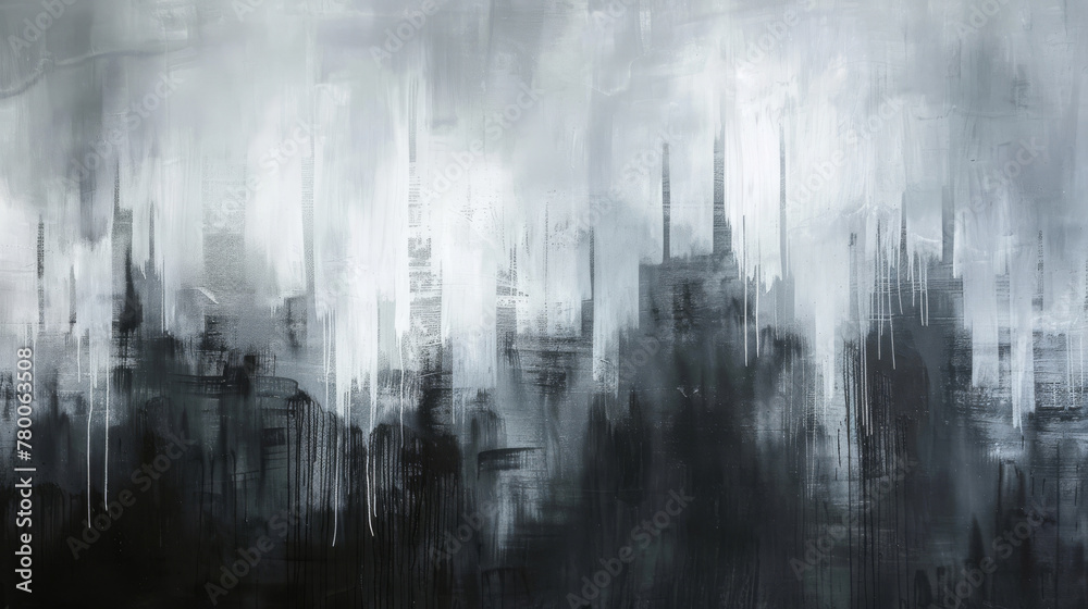 Modern artistic representation of a city skyline in shades of gray, conveying urban atmosphere Modern artistic representation of a city skyline in shades of gray, conveying urban atmosphere