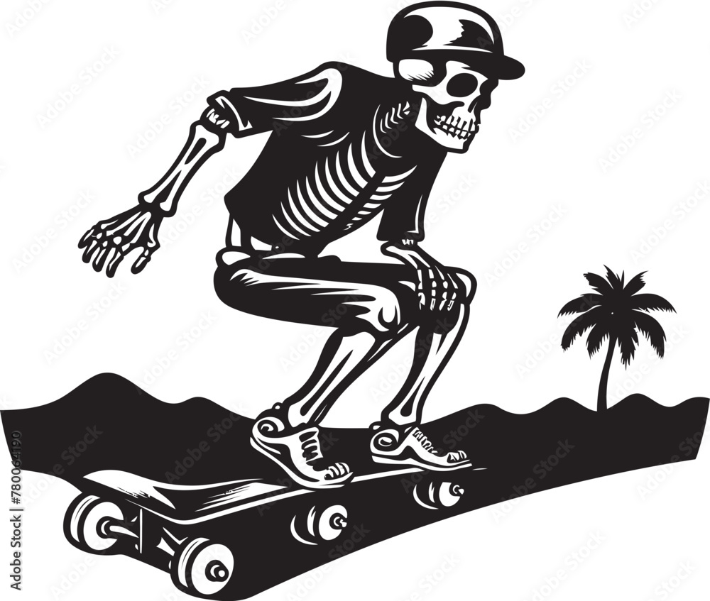 Grim Grind: Skull on Skateboard Vector Logo Graphic Ghost Rider: Skull Riding Skateboard Icon Design Grim Grind: Skull on Skateboard Vector Logo Graphic Ghost Rider: Skull Riding Skateboard Icon Design