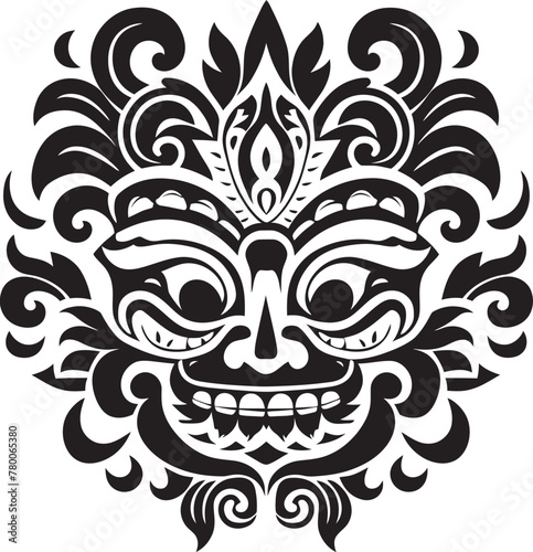 Island Icons  Vector Bali Mask Emblem Bali Heritage  Traditional Mask Vector Logo