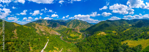 Panorama view of Maglic fortress in Serbia photo