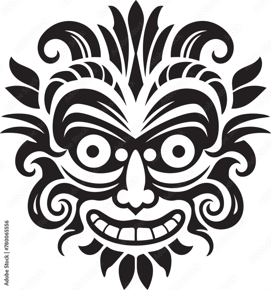Ethereal Essence: Bali Mask Emblem Graphics Island Intrigue: Traditional Mask Vector Logo