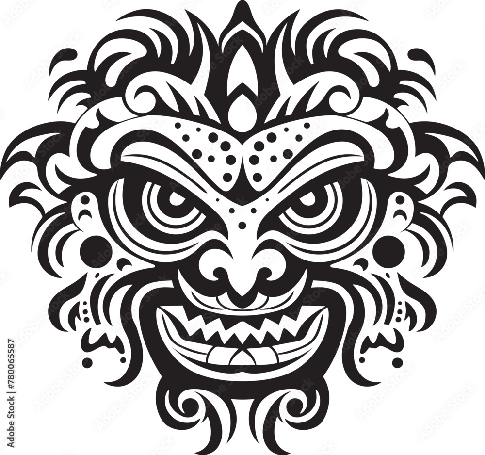Mythical Masks: Traditional Bali Mask Emblem Graphics Spiritual Splendor: Bali Mask Vector Logo