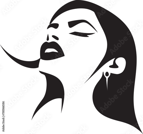 Moonlit Majesty  Vector Logo of Female Vampire Face Enigmatic Elegance  Woman Vampire Face Icon Design