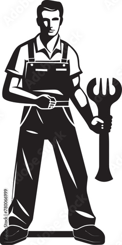 Wallpaper Mural Craftsmanship Crest: Emblematic Worker Graphics Laborer Logo: Vector Icon Design for Workers Torontodigital.ca