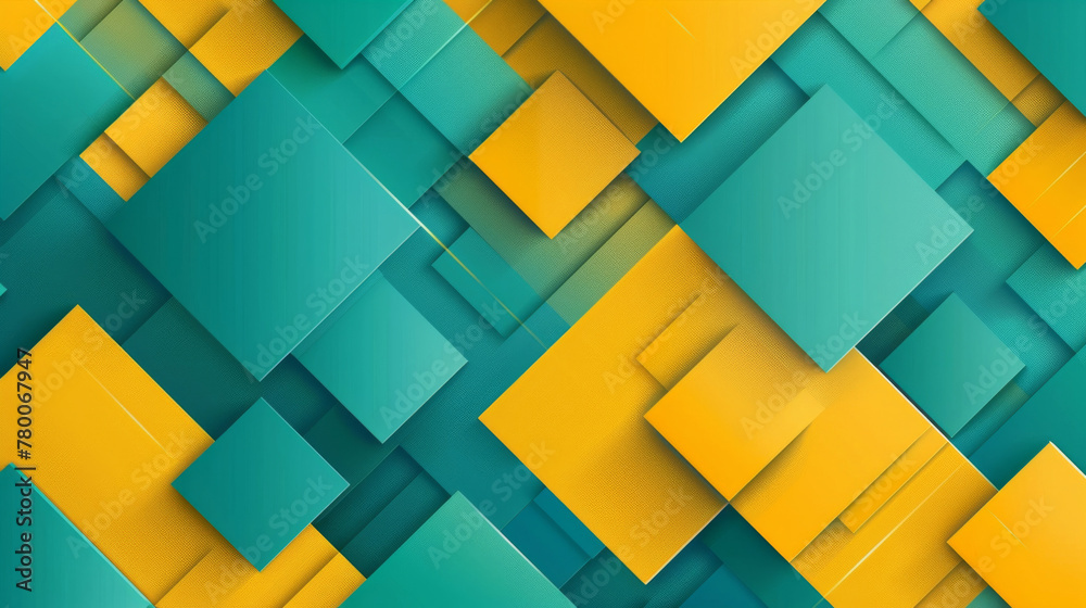 Abstract geometric background with blue and yellow squares Abstract geometric background with blue and yellow squares