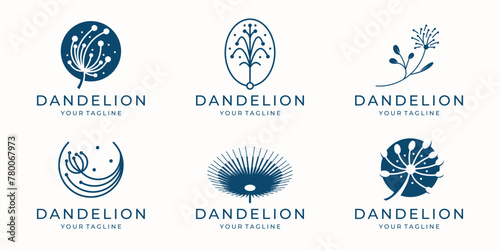 inspiration of dandelion logo vector illustration. simple shape design various plant dandelion logotype. © ulhaq_std