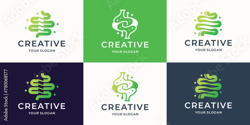 Intestine human Logo Collections digestion Organ medical design vector illustration.