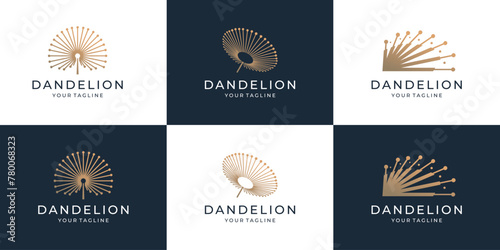 simple and minimalist dandelion logos vector illustration template.