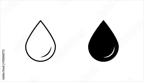 Water Drop Icon set. Liquid drop icon. Water drop outline icon. linear style sign for mobile concept and web design. Drop of water simple line vector icon. Symbol, logo illustration.