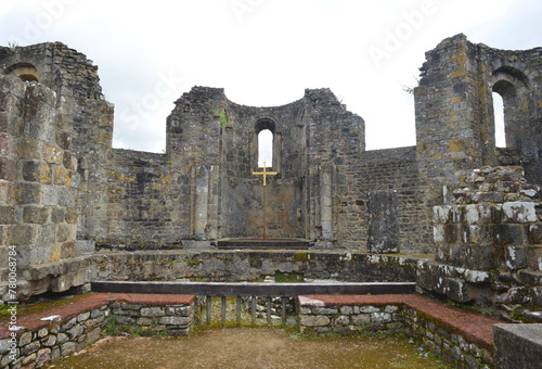 Landevennec, Bretagne, France ruins of the church, ancient Abbey