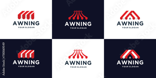 vector collection of logos awning design inspiration,isolated on white and dark background