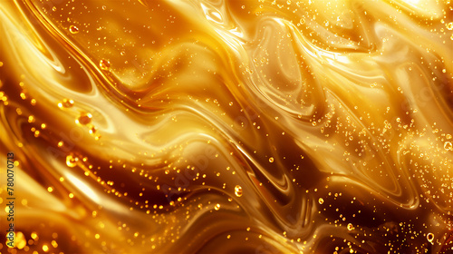 Abstract pool of liquid gold background texture