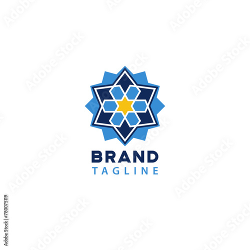 Luxury Geometric Moroccan Islamic Mosaic Zellige Logo Icon Design Symbol Template Flat Style Vector