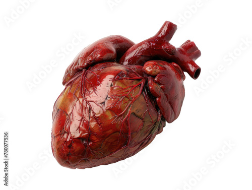 Human heart isolated with transparent background. AI generative.