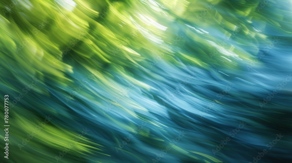 Blue and Green Blurred Motion Defocused Abstract generative ai Blue and Green Blurred Motion Defocused Abstract generative ai