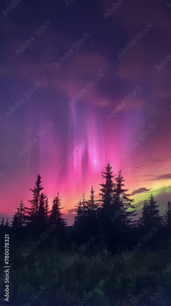 Fototapeta premium Bright Aurora Borealis Illuminating the Sky