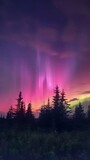 Bright Aurora Borealis Illuminating the Sky