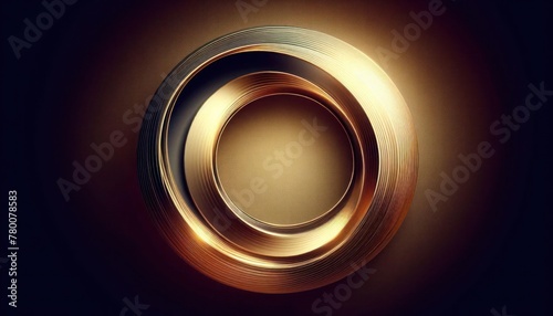 Abstract virtual reality golden ring futuristic background with neon lights