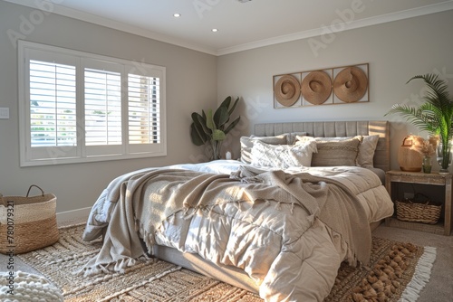 Bedroom With Bed and Rug