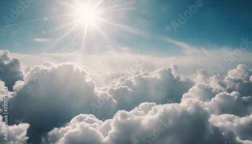 Radiant Sunlight Over Pristine Cloud Formation Generative AI