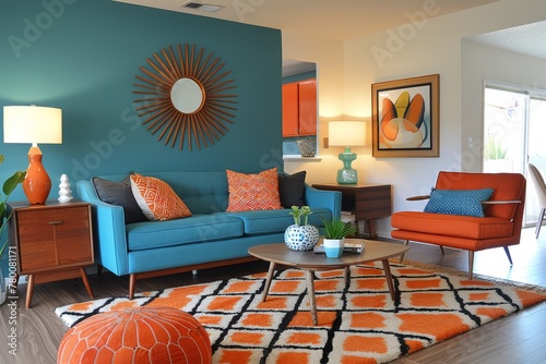 A Living Room With Furniture and Spiral Staircase