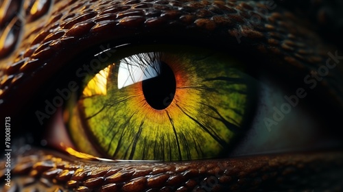 Extreme close up of an reptile eye.