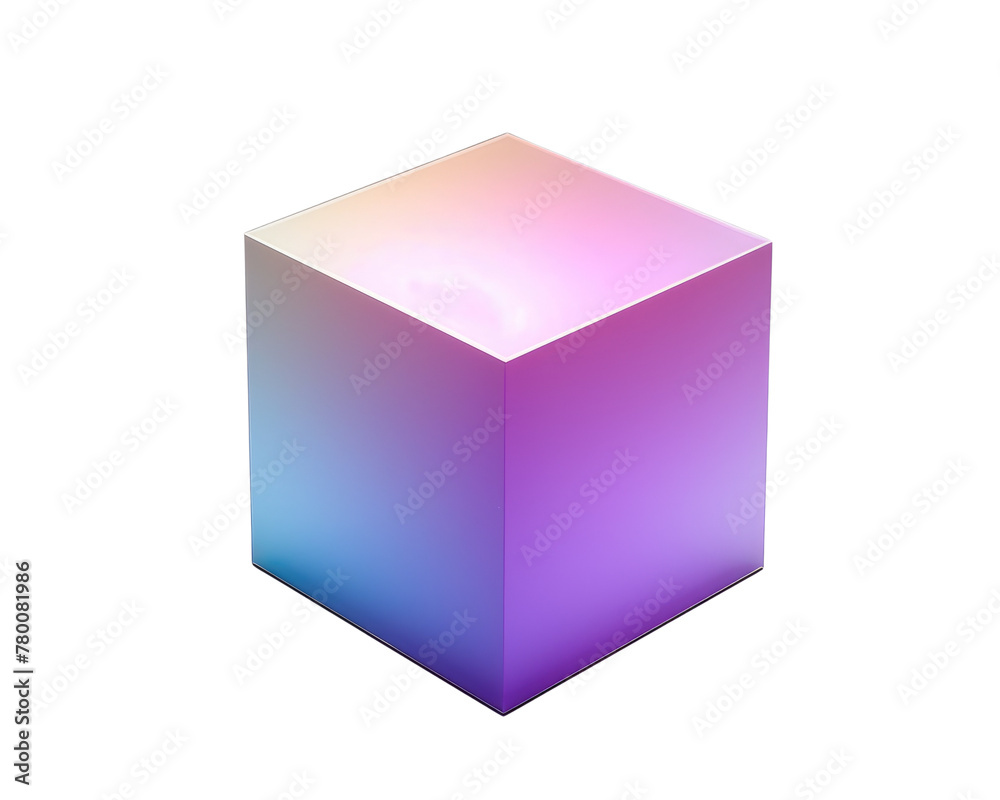 Gradient futuristic cube isolated on transparent background Gradient futuristic cube isolated on transparent background