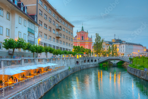Sunset view of the Franciscan Church of the Annunciation ant the photo