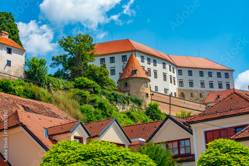 Ptuj castle overlooking town of the same name in Slovenia photo