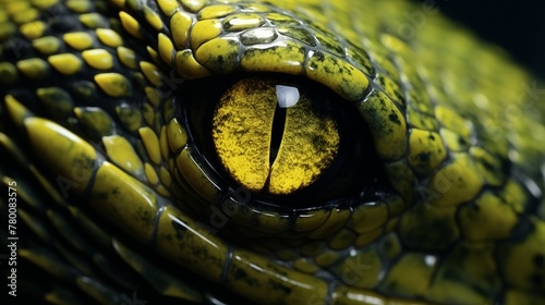 Extreme close up of snake eye front view looking at camera horizontal banner with copy space.