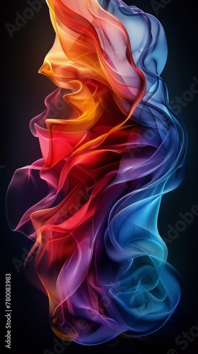 Colorful Smoke Pattern on Black Background © olegganko