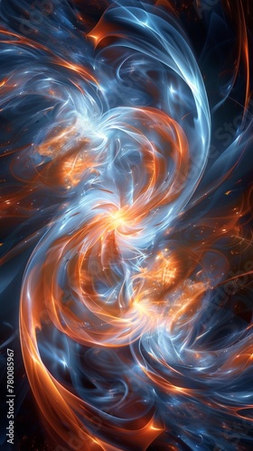Abstract Painting With Orange and White Colors
