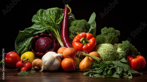 vegetables on a dark background