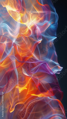 Abstract Painting With Orange and White Colors