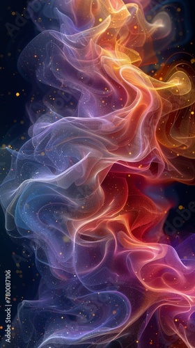 Colorful Smoke Pattern on Black Background