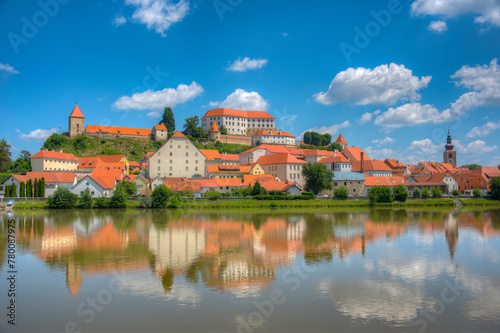 Panorama view of Slovenian town Ptuj photo