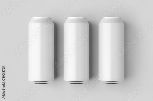 White large tall beer or soda aluminum can mockup. © Shablon