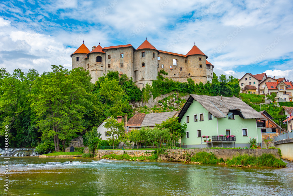 Panorama view of Zuzemberk castle in Slovenia