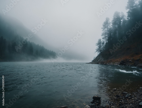 Foggy River Shore
