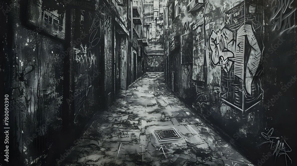 Cryptic Charcoal Creations in the Shadows./n