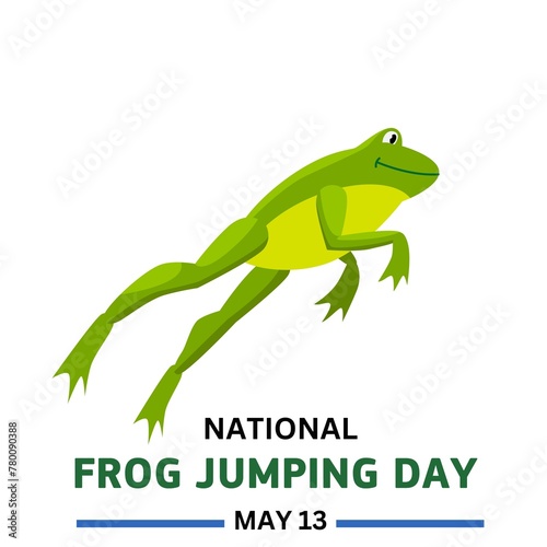 national frog jumping day. May 13.  frog jumping day banner poster design