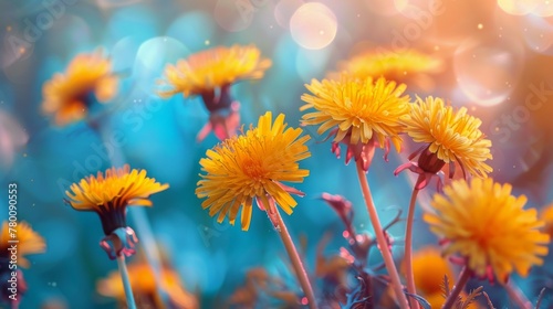 Yellow Flowers Scattered in Grass © olegganko